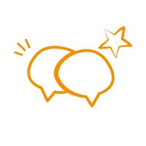 Pictogramme avec deux bulles de parole représentant la libre expression