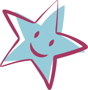 Etoile avec sourire bleu