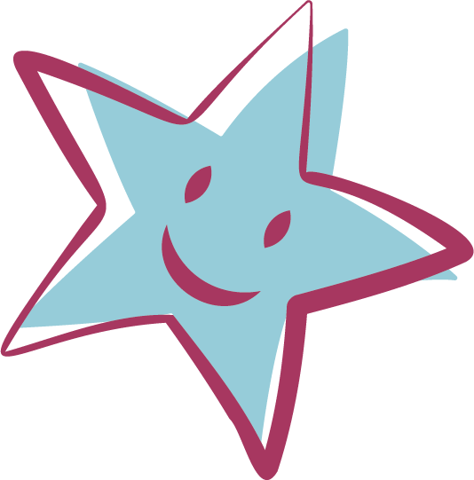 Etoile avec sourire bleu