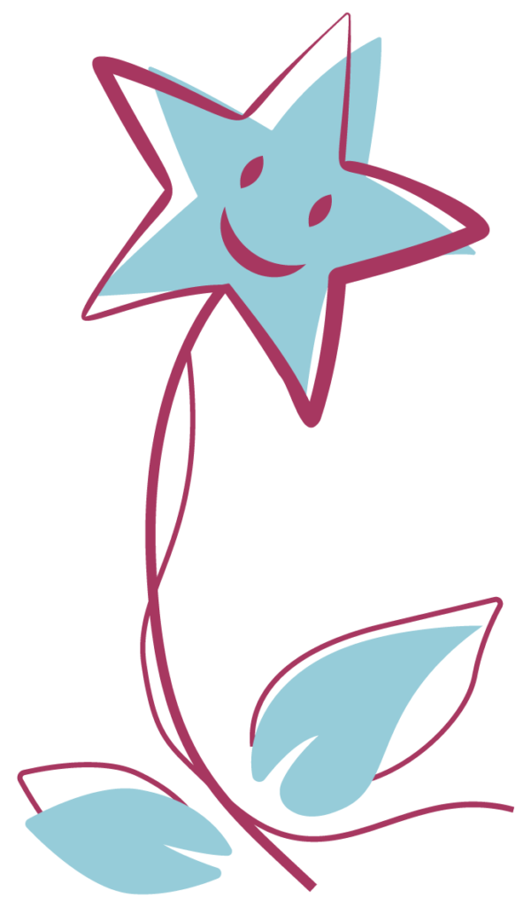 Fleur en étoile bleu