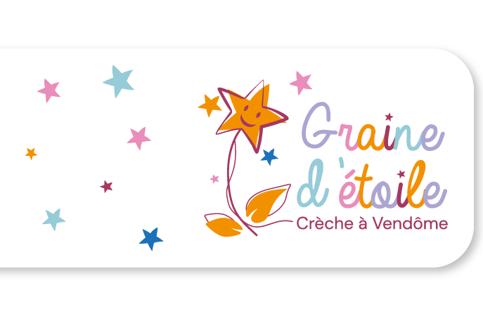 Logo graine d'étoile avec fond étoilé