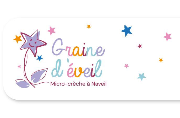 Logo graine d'éveil avec fond étoilé